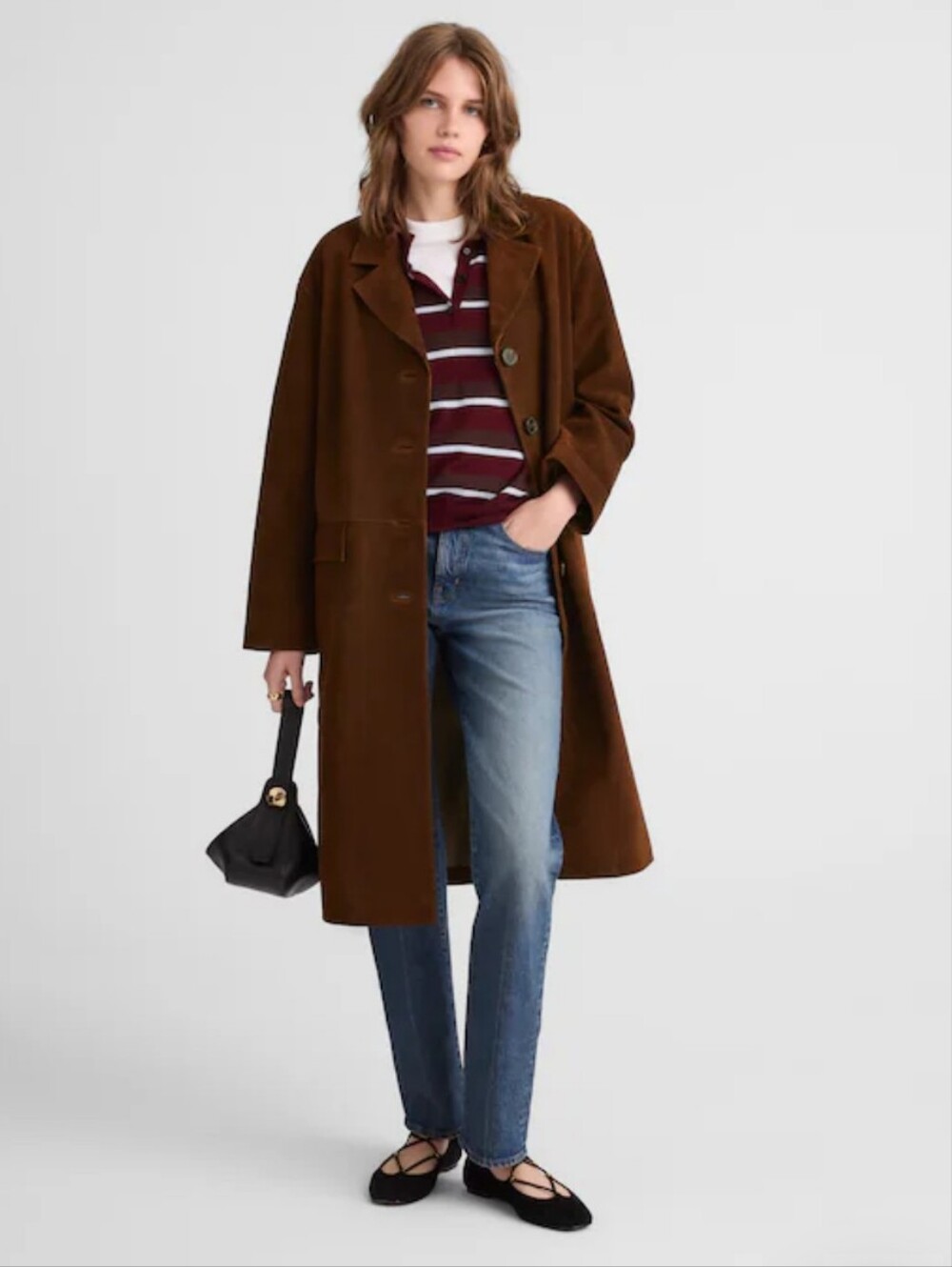 Madewell Single-Breasted Topcoat in Suede NW766 NEW Size XS (Oversized)